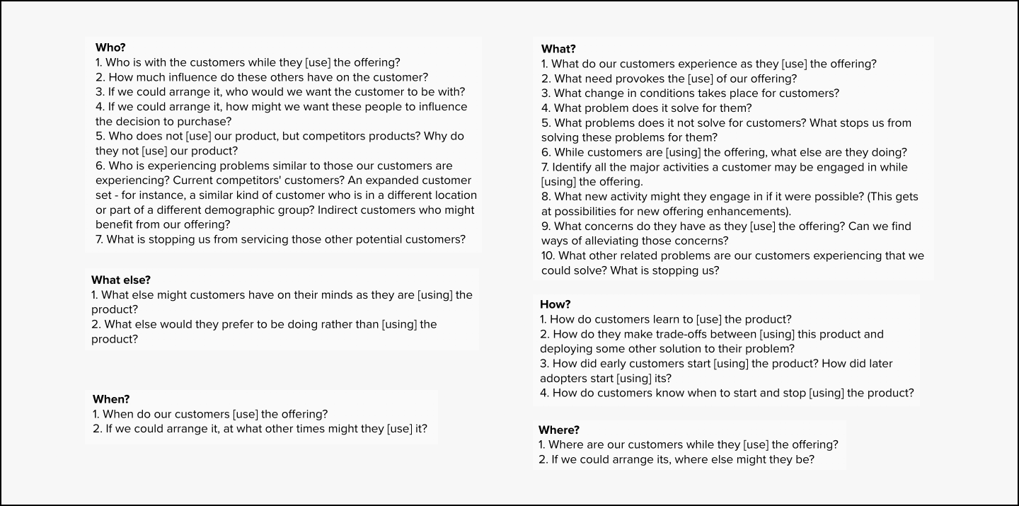 Detailed list of questions to ask customers when you are building a journey map - The Triangle Offense