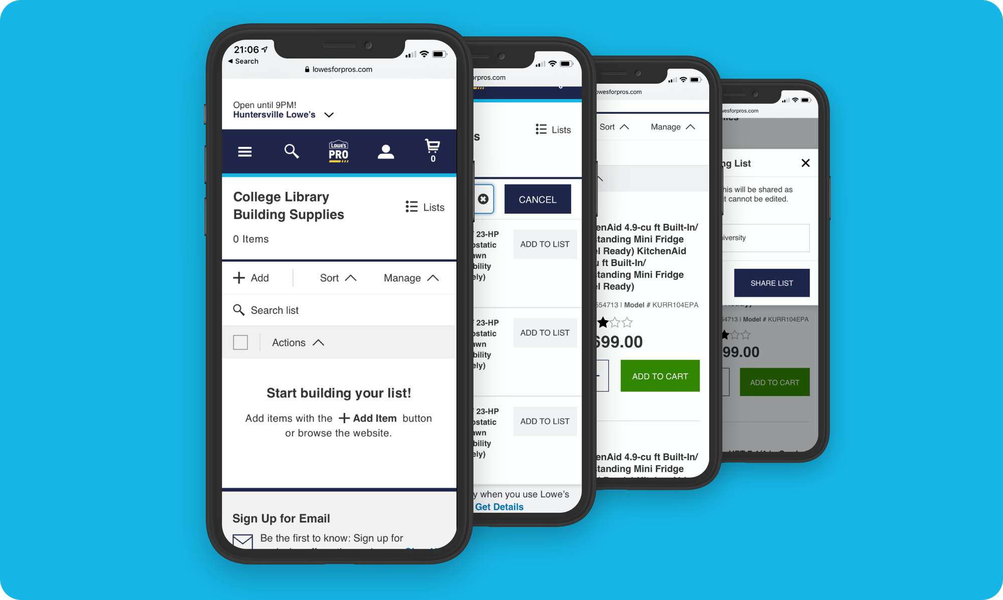 Lowe's eprocurement shopping list feature - The Triangle Offense