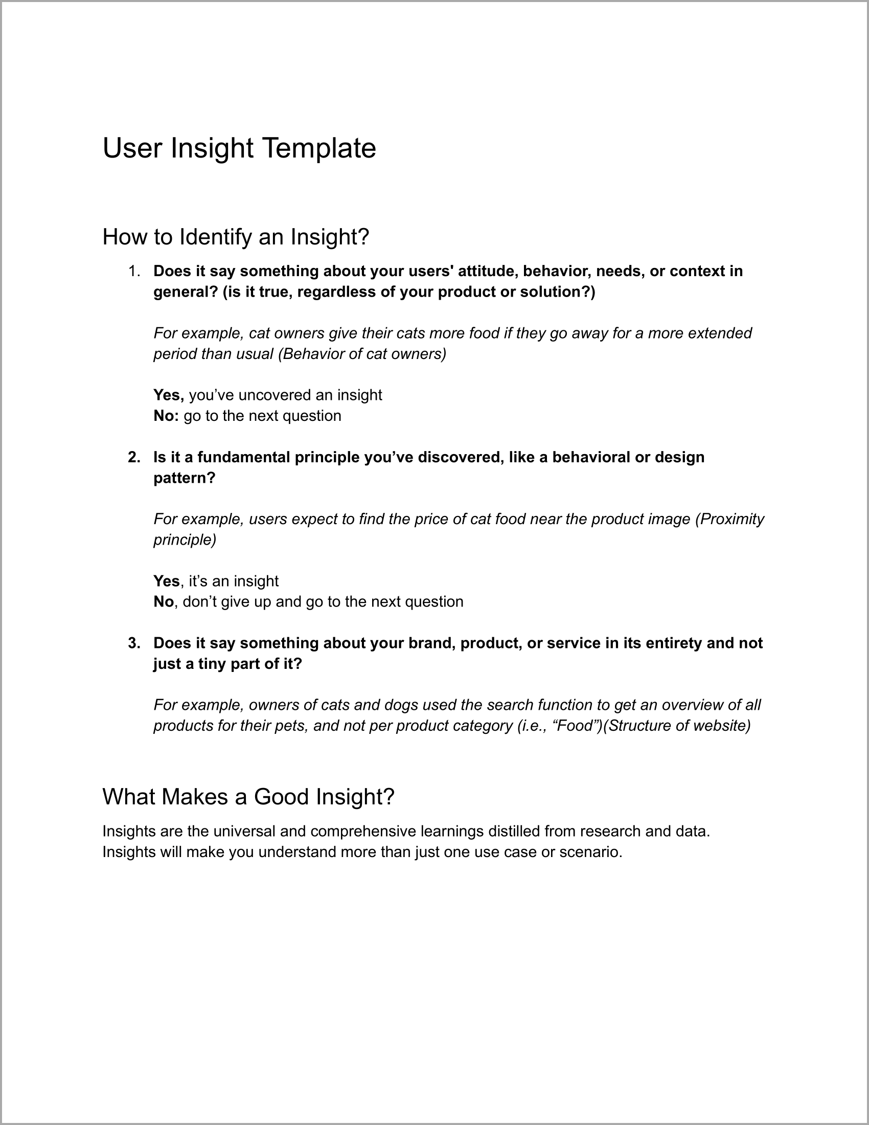 User insight template Page 1 - The Triangle Offense