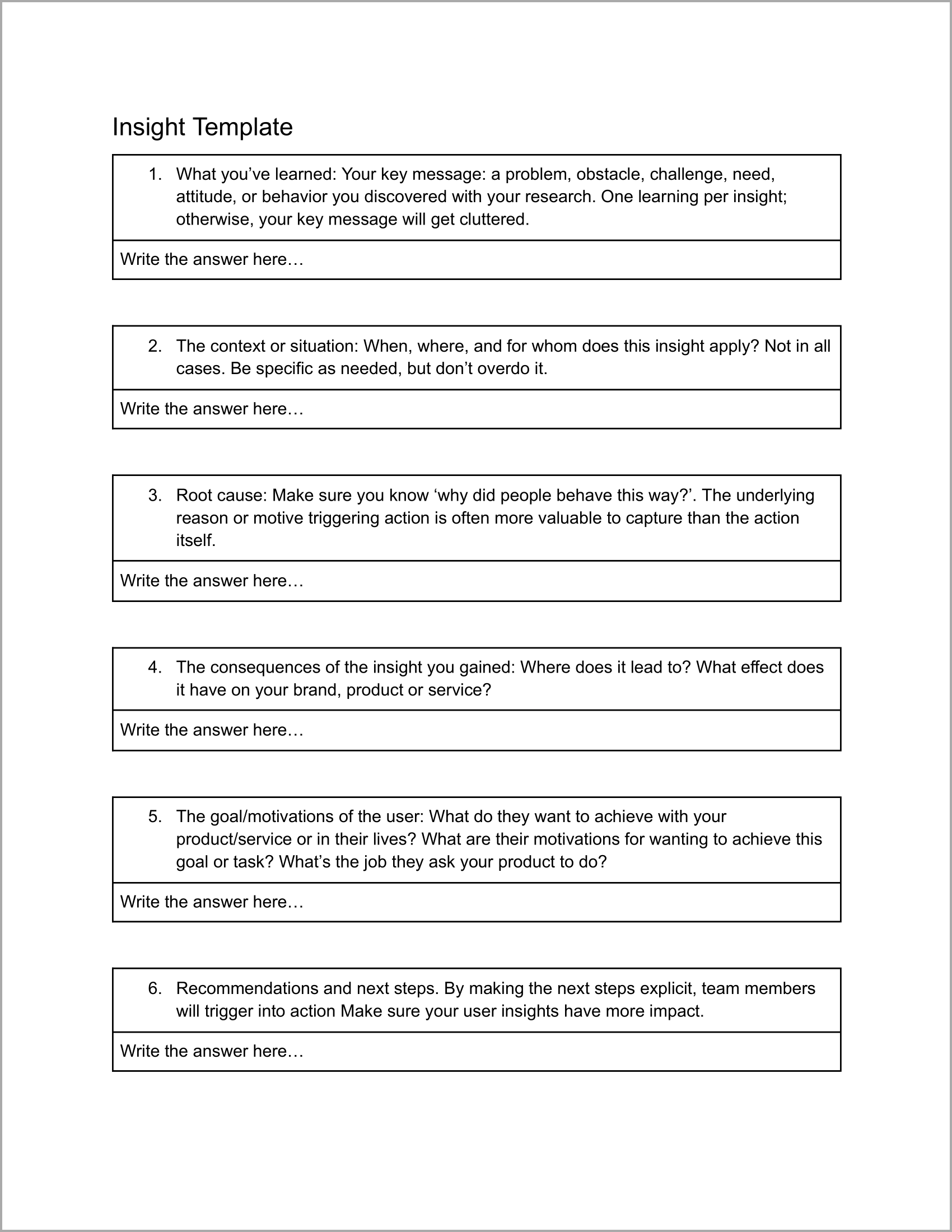 User insight template Page 2 - The Triangle Offense